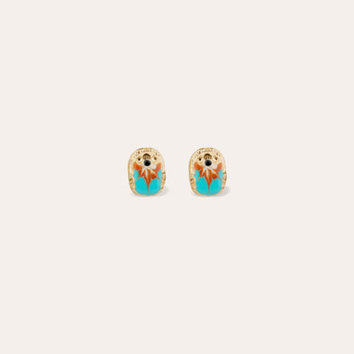 Boucles d'oreilles puce Scaramouche émail