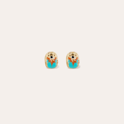 Boucles d'oreilles puce Scaramouche émail