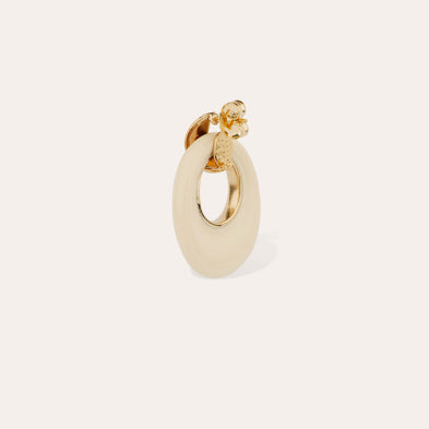 Boucles d'oreilles Selva petit modèle acétate dorée - Ivoire