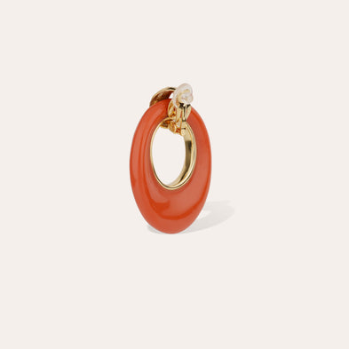 Boucles d'oreilles Selva petit modèle acetate dorées - Corail