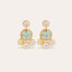 Boucles d'oreilles Sequin deux rangs dorées