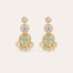 Boucles d'oreilles Sequin trois rangs dorées
