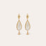 Boucles d'oreilles Serti Goutte petit modèle dorées - Nacre blanche