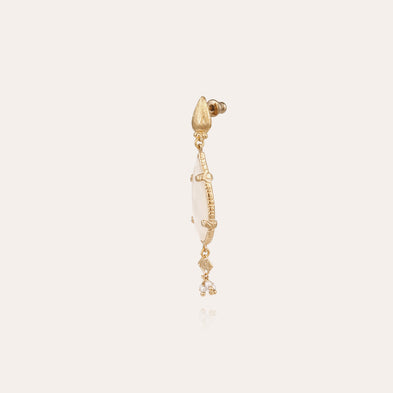 Boucles d'oreilles Serti Goutte petit modèle - Nacre blanche