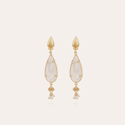 Serti Goutte small model earrings - White mother-of-pearl