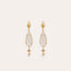 Boucles d'oreilles Serti Goutte petit modèle - Nacre blanche
