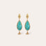 Boucles d'oreilles Serti Goutte petit modèle - Turquoise