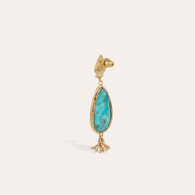 Boucles d'oreilles Serti Goutte petit modèle - Turquoise