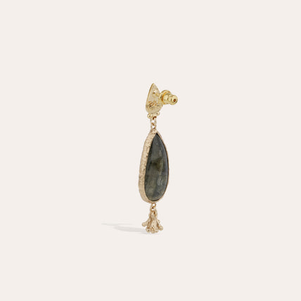 Small Teardrop-Set Earrings - Labradorite
