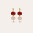 Boucles d'oreilles Silene petit modèle dorées - Calcite rouge & Quartz rose