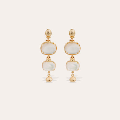 Boucles d'oreilles Silène petit modèle - Nacre blanche