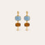 Boucles d'oreilles Silène petit modèle - Calcite bleue & Oeil de tigre