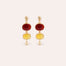 Boucles d'oreilles Silène - Calcite rouge & jaune