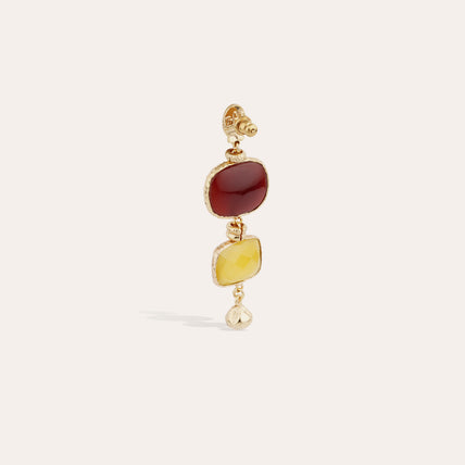 Silène Earrings - Red & Yellow Calcite