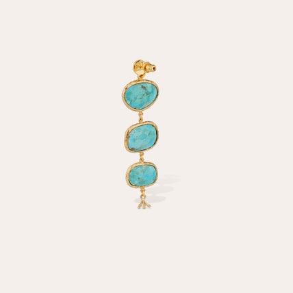 Boucles d'oreilles Silène dorées - Turquoise