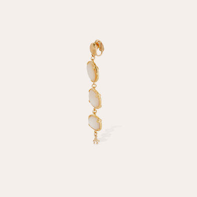 Boucles d'oreilles Silène nacre dorées - Nacre blanche