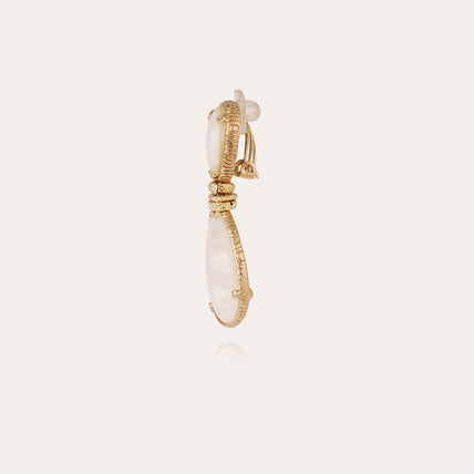 Boucles d'oreilles Silia dorées - Nacre blanche