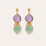 Boucles d'oreilles Sirena dorées - Améthyste & Quartz vert