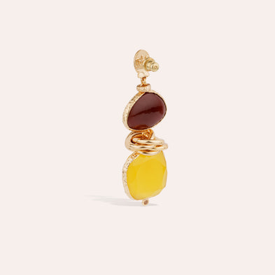 Boucles d'oreilles Sirena - Calcite jaune & rouge