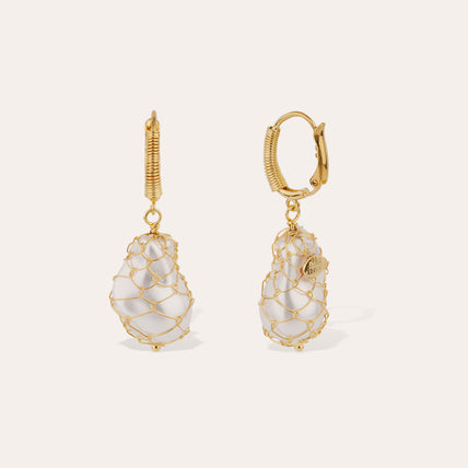 Gold Tao Biwa Earrings