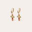 Boucles d'oreilles Tao Cruzita cabochons - Amazonite & Cornaline