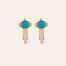 Boucles d'oreilles Tiki dorées - Turquoise