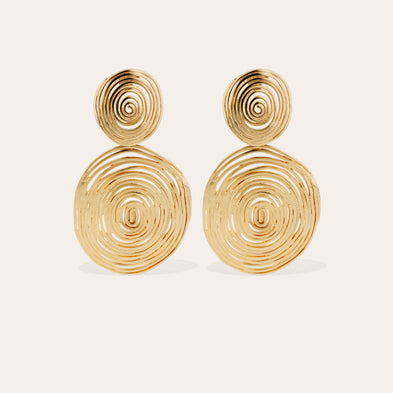 Wave Large Model Gold-Plated Earrings