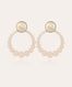 Boucles d'oreilles Andy grand modèle acétate dorées - Blanc