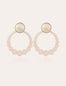 Boucles d'oreilles Andy grand modèle acétate dorées - Blanc