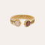 Pulsera doble Amarante modelo pequeño - Cuarzo rosa y Madera silicificada