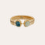 Pulsera doble Amarante modelo pequeño - Amazonita y Apatita azul