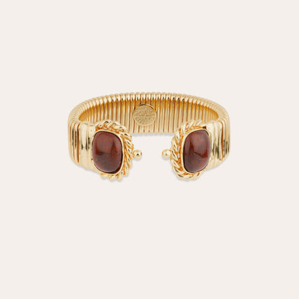 Bracelet Amarante double - Bois silicifié
