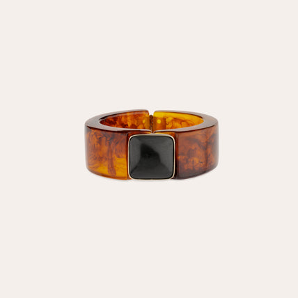 Arty-Armband aus Acetat – Schildpatt – Schwarzer Onyx