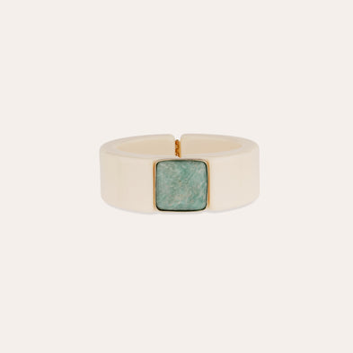 Bracelet Arty acétate - Ivoire - Amazonite