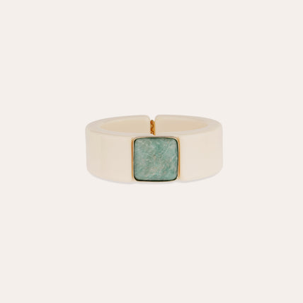 Bracelet Arty acétate - Ivoire - Amazonite