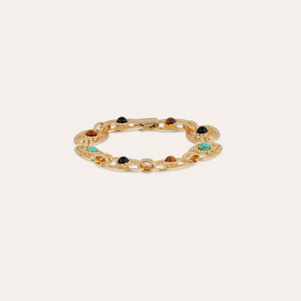 Carthage Bracelet - Turquoise, Tiger's Eye, and Black Onyx