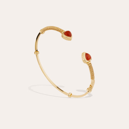 Bracelet jonc Duality Amore - Cornaline
