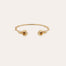 Bracelet jonc Amarante torsade mini - Œil de tigre & Nacre Blanche