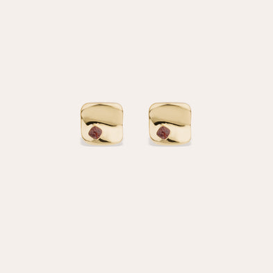 Boucles d'oreilles Square petit modèle - Jaspe Rouge