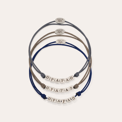 Votre bracelet lien Papa argenté (couleur aléatoire)