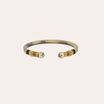 Acetate Sari Bracelet - Verdigris