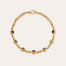 Collar « Amarante » con cabujones variados: apatita azul, jaspe verde y vesonita