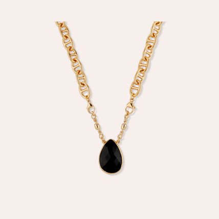 Collar Billy dorado - Ónix negro