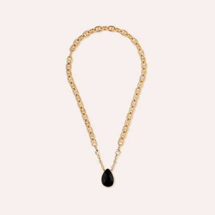 Collar Billy dorado - Ónix negro