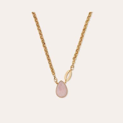 Billy Gold Necklace - Rose Quartz