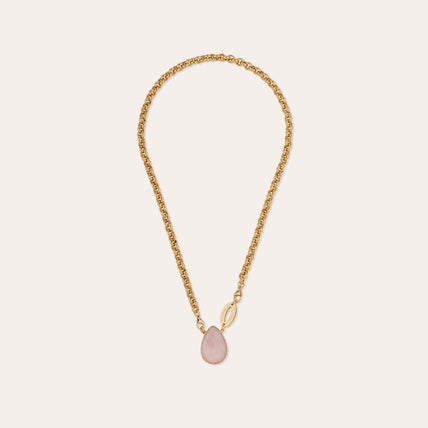 Billy Gold Necklace - Rose Quartz