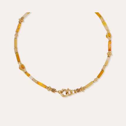 Collier Kali cabochons doré - Hématoïde jaune