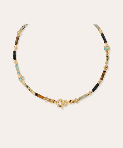 Collier Kali doré - Turquoise