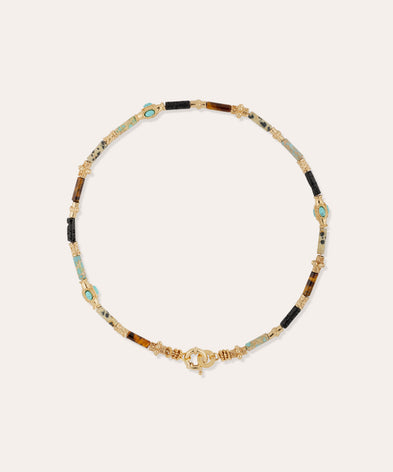 Collier Kali doré - Turquoise