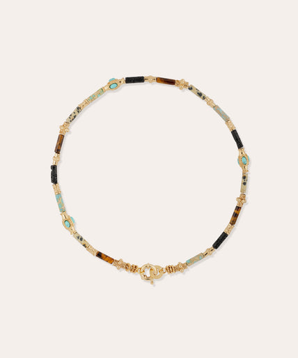 Collier Kali doré - Turquoise
